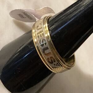 Stainless steel men’s unisex wedding band ring 11.5 Jesus religious